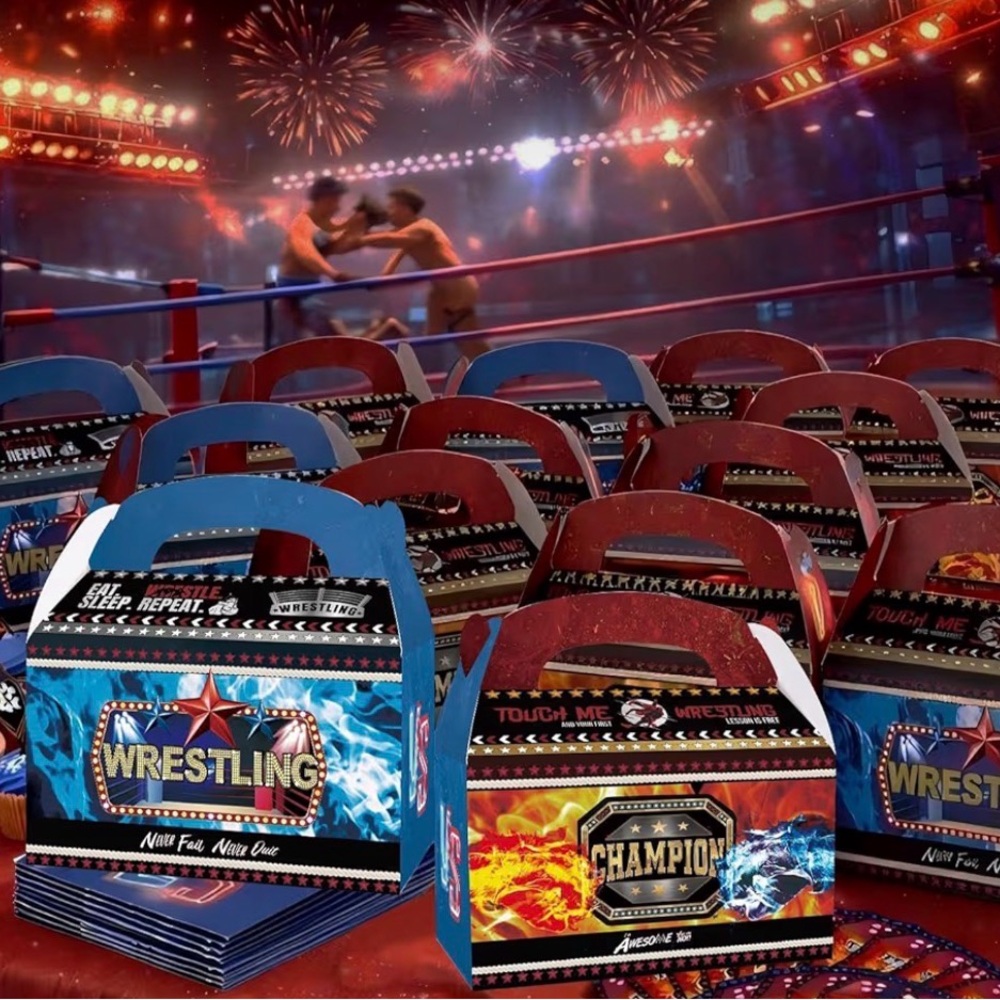 Wrestling Themed Party Favor Boxes
